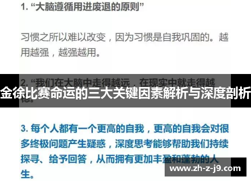 金徐比赛命运的三大关键因素解析与深度剖析